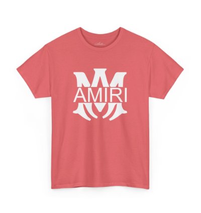 Am Amiri Logo Coral Silk T-shirt - Size Usa 12