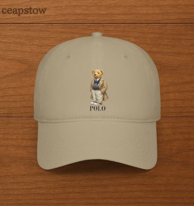 Polo Ralph Lauren Mens Polo Bear Twill Cap - Polo Bear Hats - Khaki