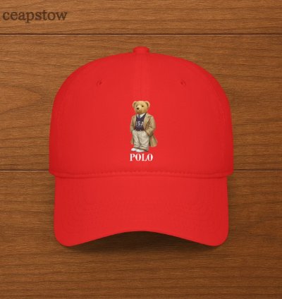 Polo Ralph Lauren Mens Polo Bear Twill Cap - Polo Bear Hats - Red