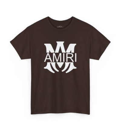 Am Amiri Logo Dark Chocolate T-shirt - Size Usa 12