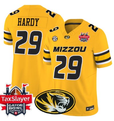 Ahmad Hardy Jersey 29 Missouri Tigers 2025 Gator Bowl Vapor Stitched Gold