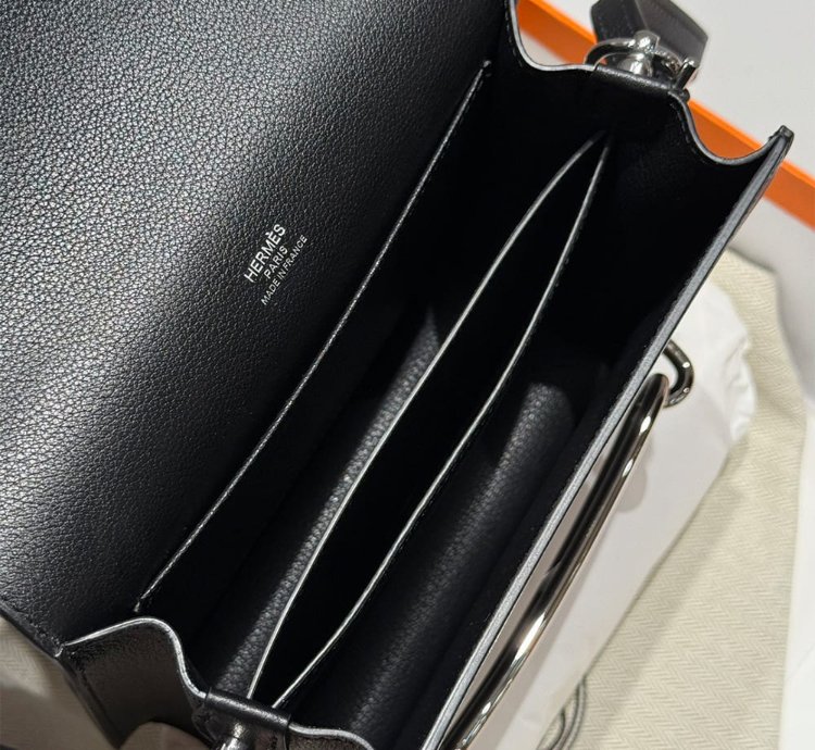 Hermes Roulis Mini Bag Palladium Hardware Black