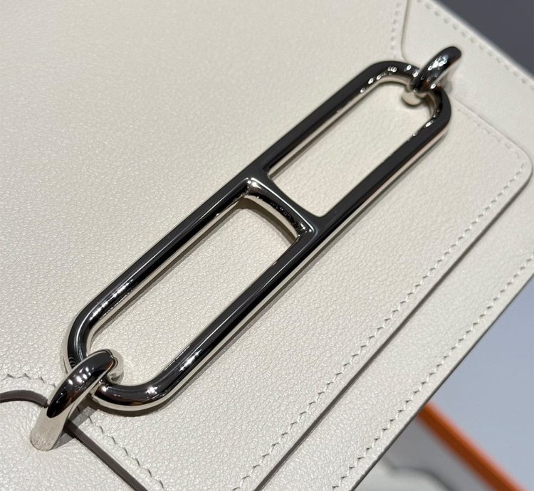 Hermes Roulis Mini Bag Palladium Hardware Cream