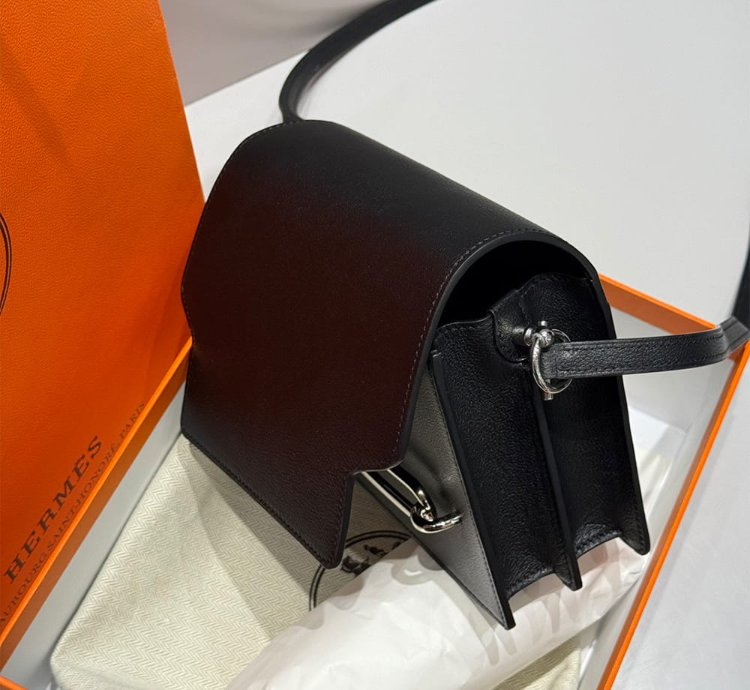 Hermes Roulis Mini Bag Palladium Hardware Black