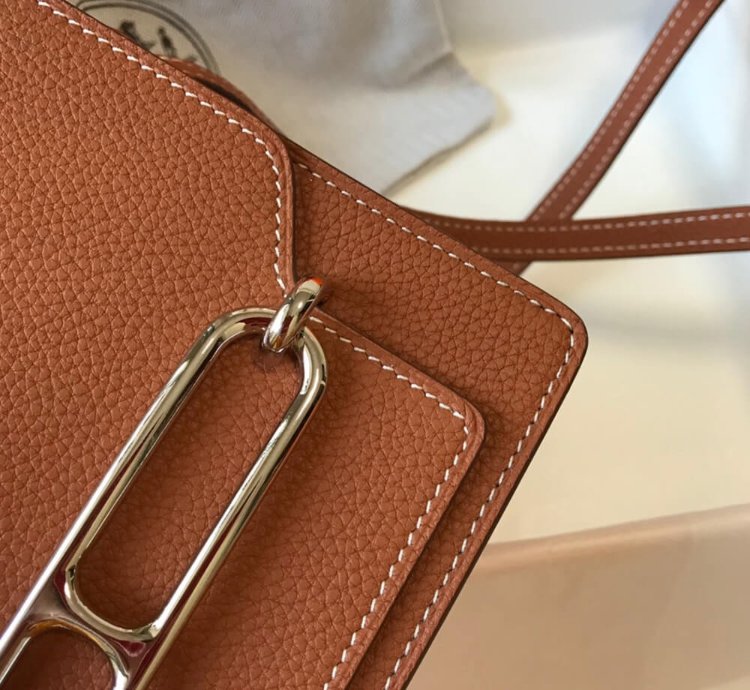 Hermes Roulis Mini Bag Palladium Hardware Gold