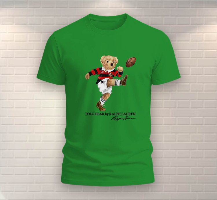 Polo Bear Shirt Football Usa Size Irish Green