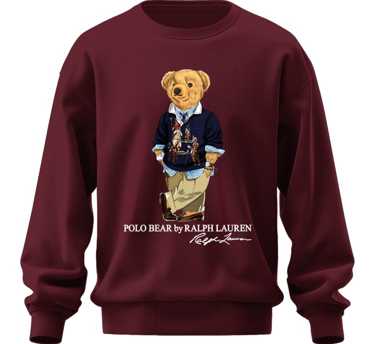 Polo Bear Tuxedo Sweatshirt Jk03 Usa Size Maroon