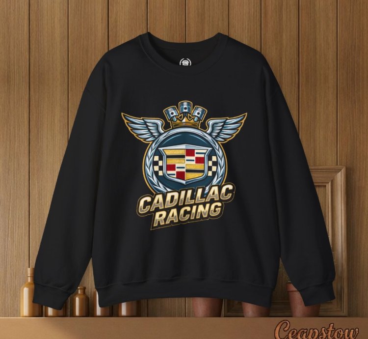 Cadillac Sweatshirt - Cadillac Racing Car Sweater Black