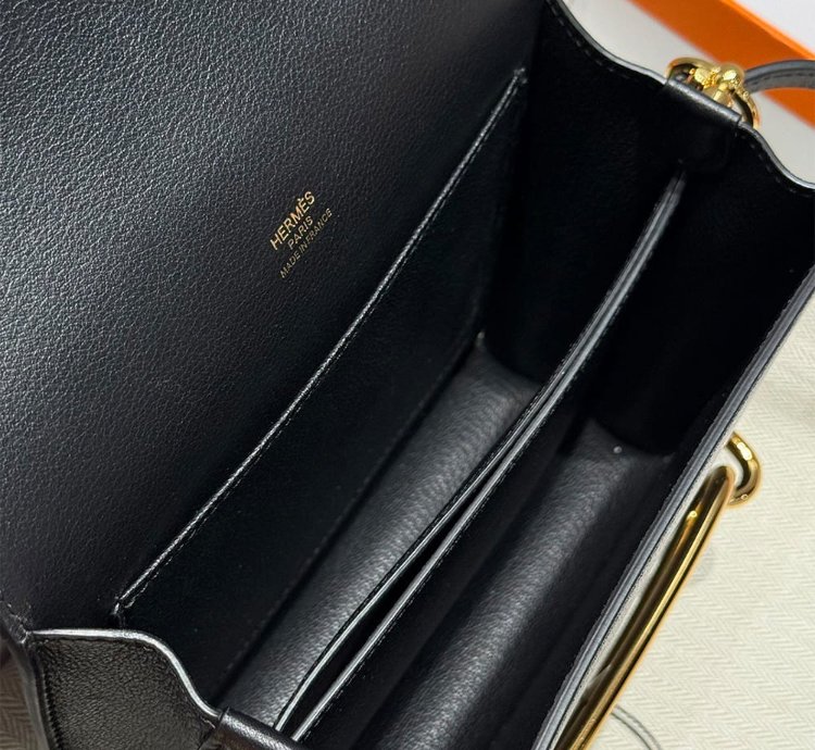 Hermes Roulis Mini Bag Gold Hardware Black