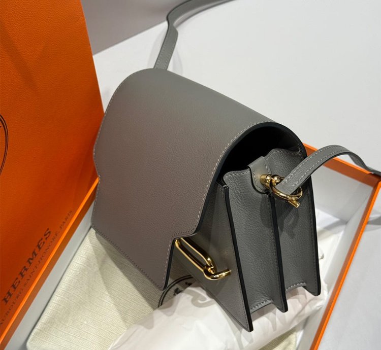 Hermes Roulis Mini Bag Gold Hardware Gris Meyer