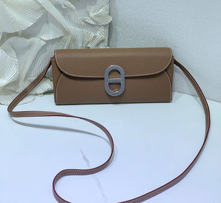 Hermes Maillon To Go Wallet Palladium Plated Etoupe