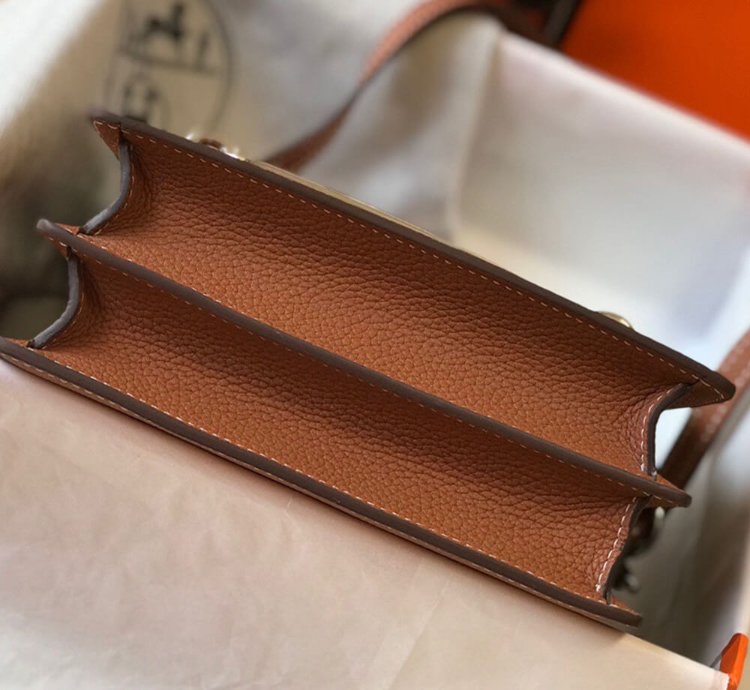 Hermes Roulis Mini Bag Palladium Hardware Gold