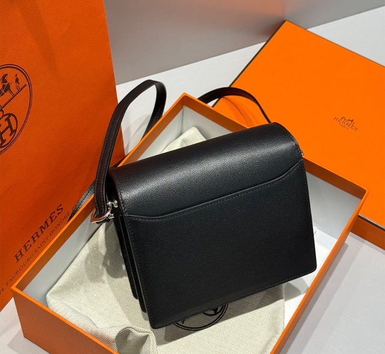 Hermes Roulis Mini Bag Palladium Hardware Black