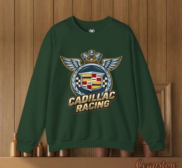 Cadillac Sweatshirt - Cadillac Racing Car Sweater Forest Green