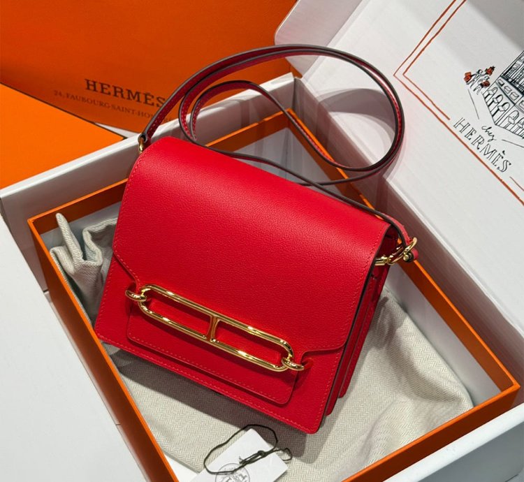 Hermes Roulis Mini Bag Gold Hardware Red
