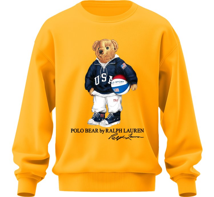 Polo Bear Basketball Sweatshirt Jk02 Usa Size Gold