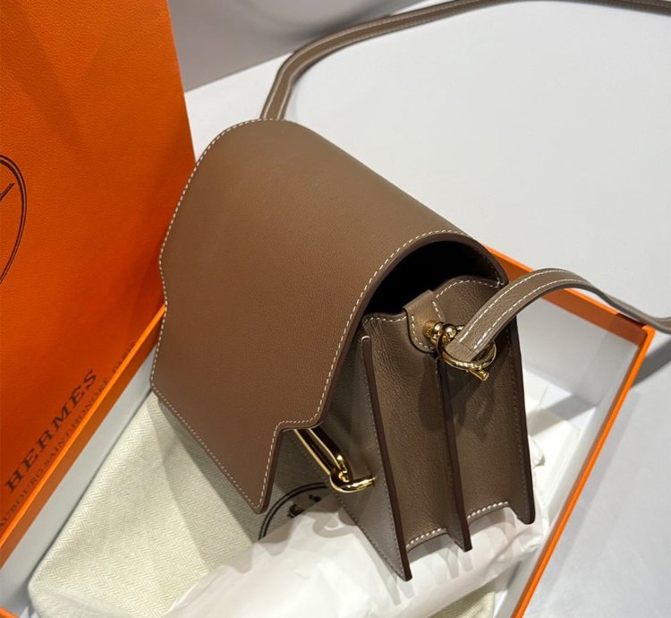 Hermes Roulis Mini Bag Gold Hardware Etoupe
