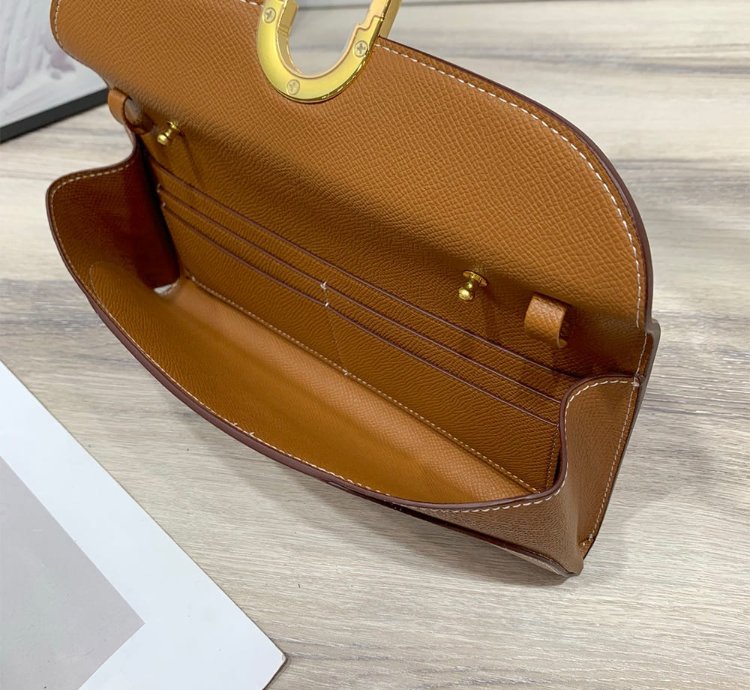 Hermes Maillon To Go Wallet Gold Plated Tan