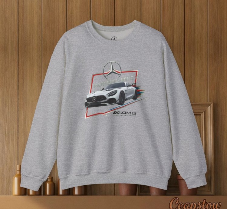 Mercedes Benz Sweatshirt - Amg Car Sport Racing Sweater Sport Grey