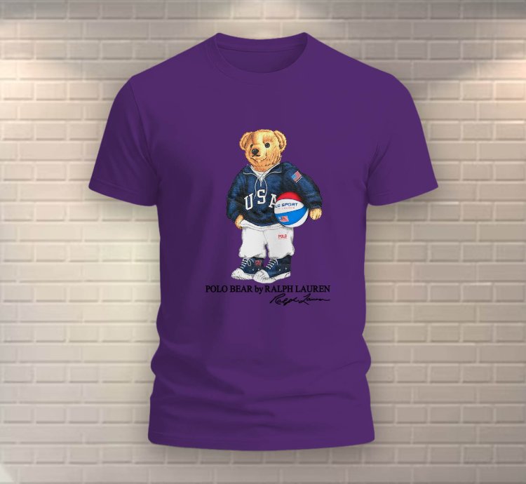 Polo Bear Basketball Shirt Usa Size Purple