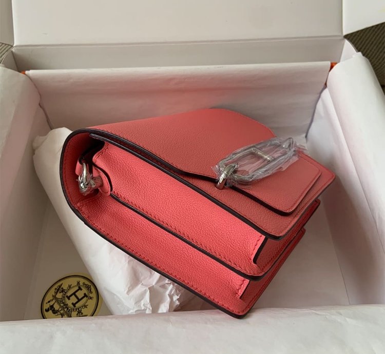 Hermes Roulis Mini Bag Palladium Hardware Rose Taxes
