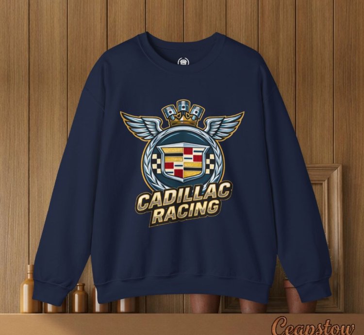 Cadillac Sweatshirt - Cadillac Racing Car Sweater Navy