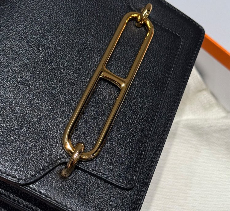 Hermes Roulis Mini Bag Gold Hardware Black