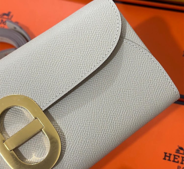 Hermes Maillon To Go Wallet Gold Plated Cream