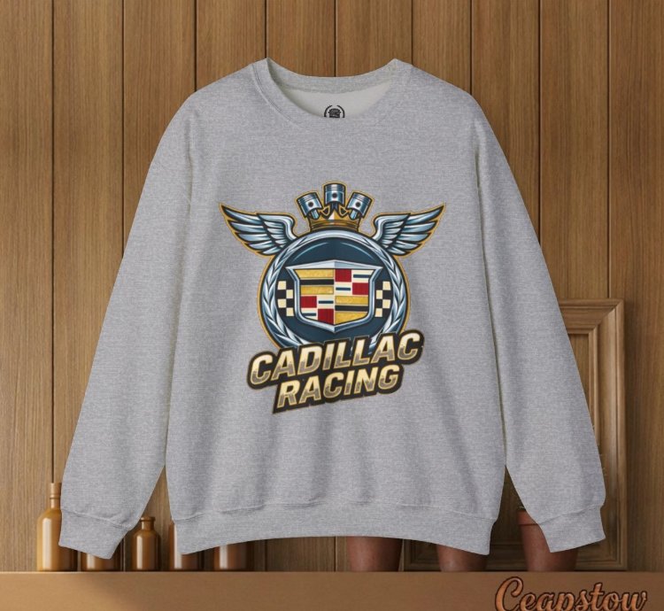 Cadillac Sweatshirt - Cadillac Racing Car Sweater Sport Grey