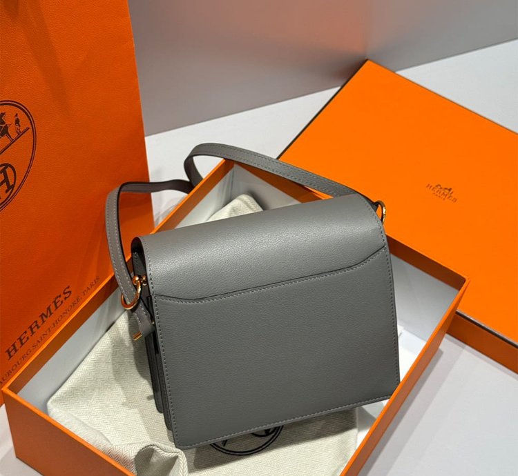 Hermes Roulis Mini Bag Gold Hardware Gris Meyer