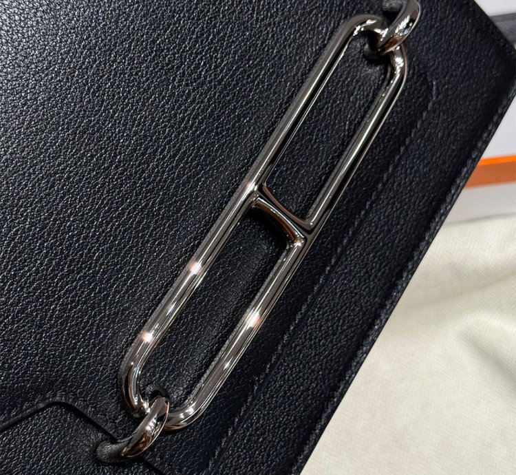 Hermes Roulis Mini Bag Palladium Hardware Black