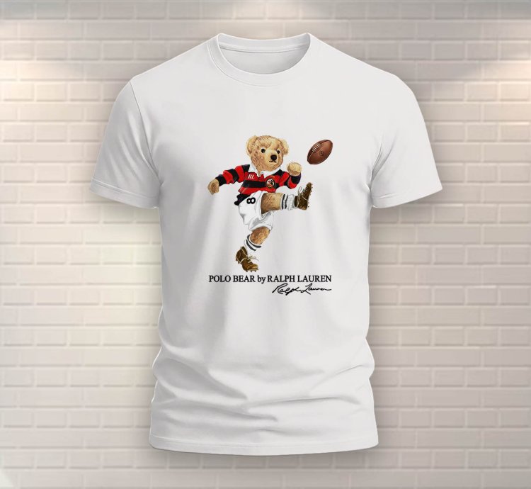 Polo Bear Shirt Football Usa Size White