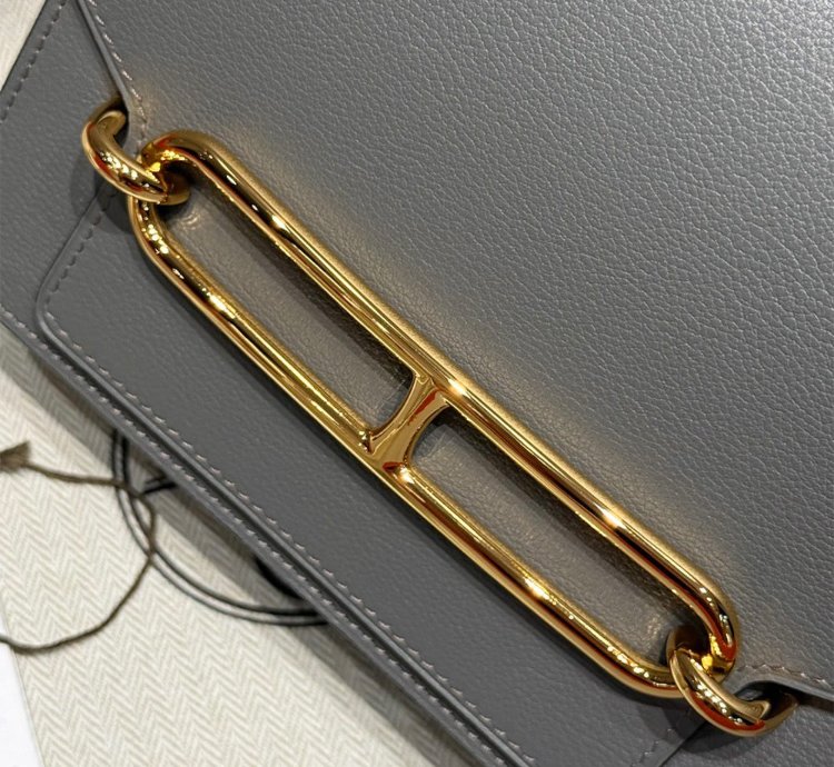 Hermes Roulis Mini Bag Gold Hardware Gris Meyer