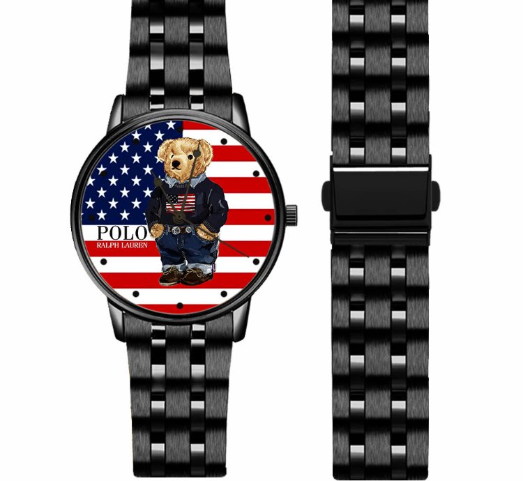 Polo Bear American Flag By Ralph Lauren D89 Black Stainles Steel