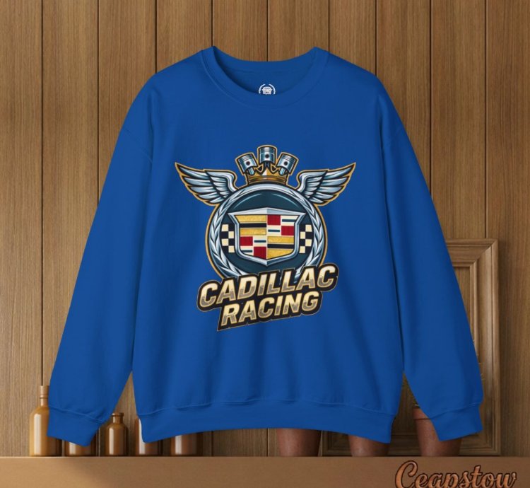Cadillac Sweatshirt - Cadillac Racing Car Sweater Royal Blue