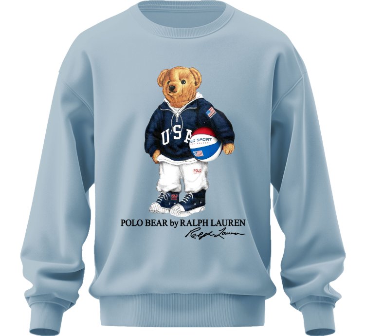 Polo Bear Basketball Sweatshirt Jk02 Usa Size Light Blue