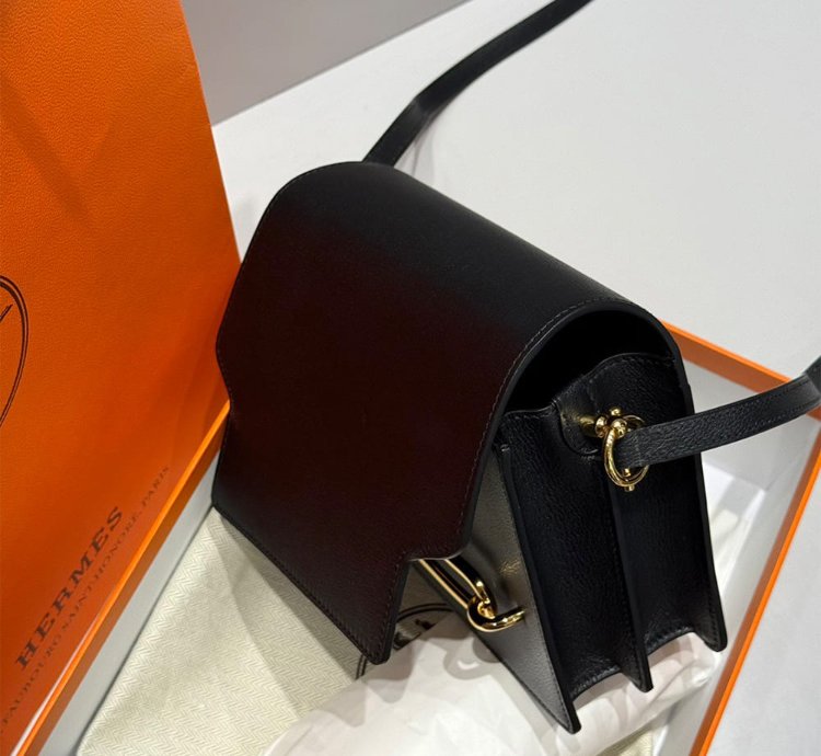 Hermes Roulis Mini Bag Gold Hardware Black