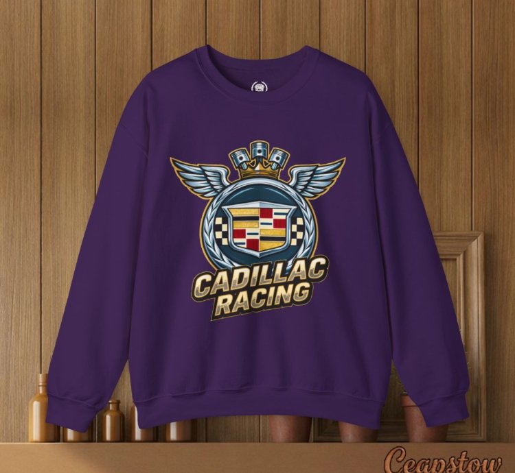 Cadillac Sweatshirt - Cadillac Racing Car Sweater Purple