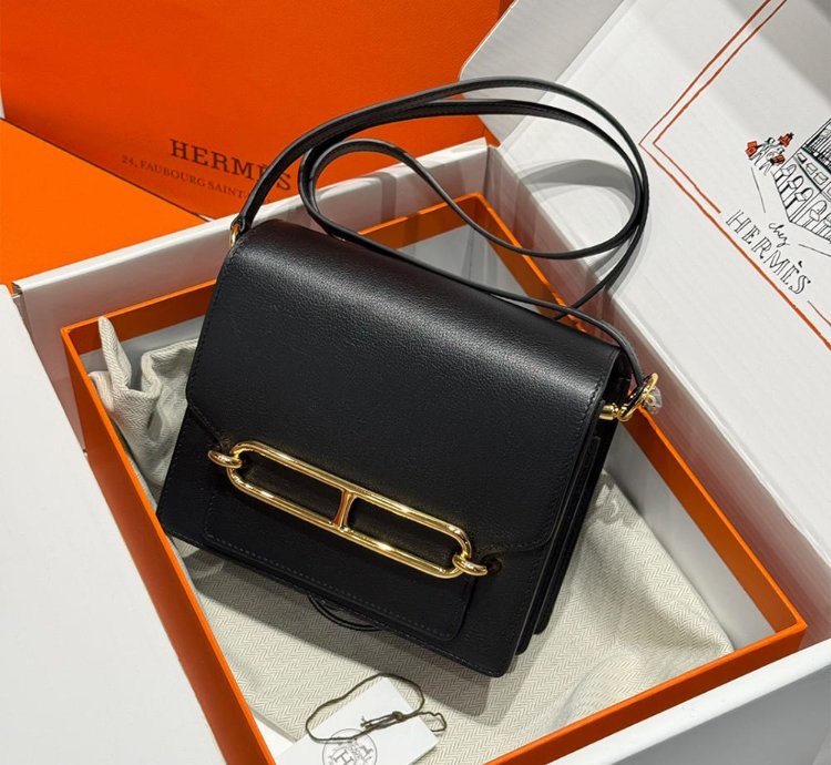 Hermes Roulis Mini Bag Gold Hardware Black