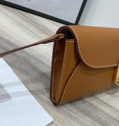 Hermes Maillon To Go Wallet Gold Plated Tan
