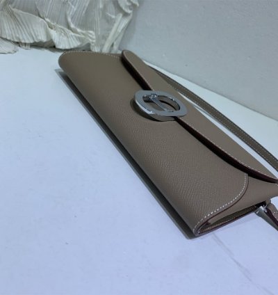 Hermes Maillon To Go Wallet Palladium Plated Etoupe