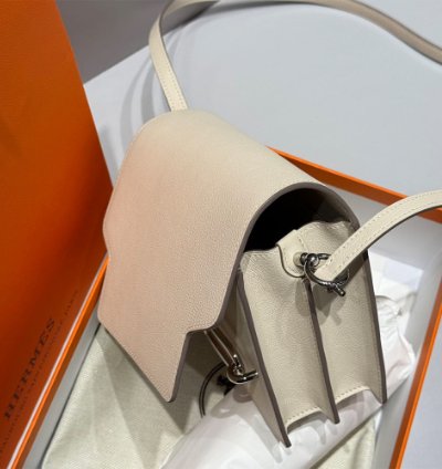 Hermes Roulis Mini Bag Palladium Hardware Cream