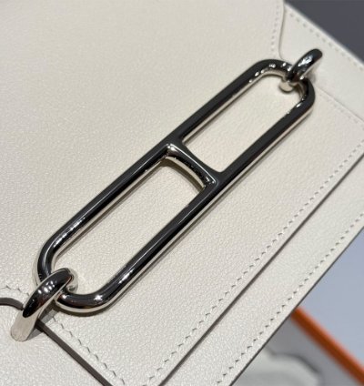 Hermes Roulis Mini Bag Palladium Hardware Cream