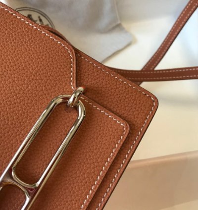 Hermes Roulis Mini Bag Palladium Hardware Gold