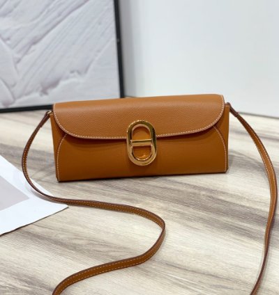 Hermes Maillon To Go Wallet Gold Plated Tan