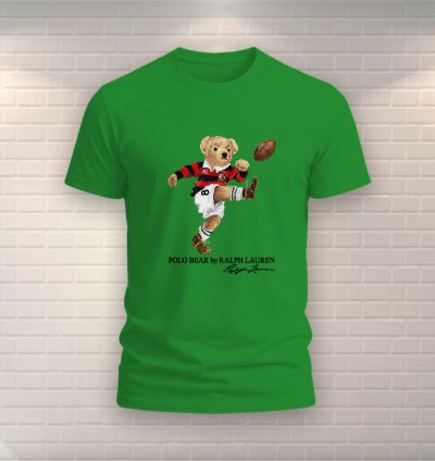 Polo Bear Shirt Football Usa Size Irish Green