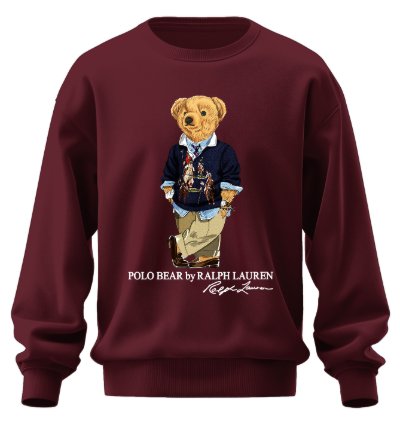 Polo Bear Tuxedo Sweatshirt Jk03 Usa Size Maroon