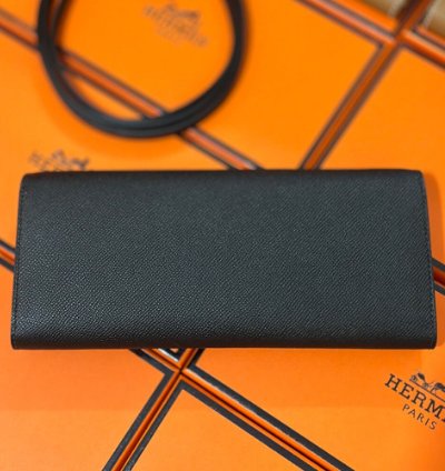 Hermes Maillon To Go Wallet Gold Plated Black