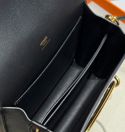 Hermes Roulis Mini Bag Gold Hardware Black