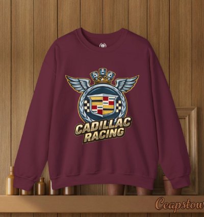 Cadillac Sweatshirt - Cadillac Racing Car Sweater Maroon